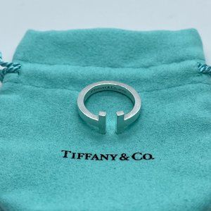Tiffany & Co Silver T Square Ring Band Ring Size 7